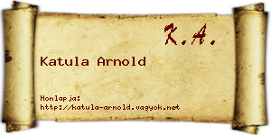 Katula Arnold névjegykártya